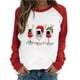 thumbnail image 2 of Puntoco Mujer Primavera Patchwork Navidad Impreso Manga Larga Cuello Redondo Casual Tee tops Puntoco Puntoco-5793, 2 of 7