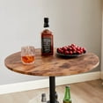 thumbnail image 5 of VECELO 3-Piece Bar Table Set with Wine Rack, Round Bistro Table with 2 Stools for Breakfast Nook, Dining Room, Kitchen, Brown, 5 of 9