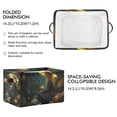 thumbnail image 3 of WOBOGO Mushroom Lass Square Storage Basket with Waterproof Canvas and PE Lining Durable PU Leather Handles 14.2×10.2×8.3in, 3 of 9