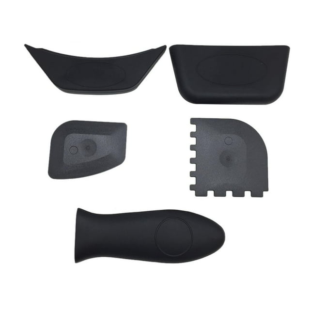 DOLITY Silicone Heat Resistant Hot Handle Holder Cookware Pan Handle Grip Covers Sleeve 5pcs black