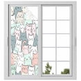 thumbnail image 2 of Cartoon Cat Window Privacy Film, Funny Cute Colorful Animal Pet Static Cling UV Sun Blocking Tint Film Heat Control Windows Films for Bedroom Bathroom, Window Stickers 23.6"x59", 2 of 8
