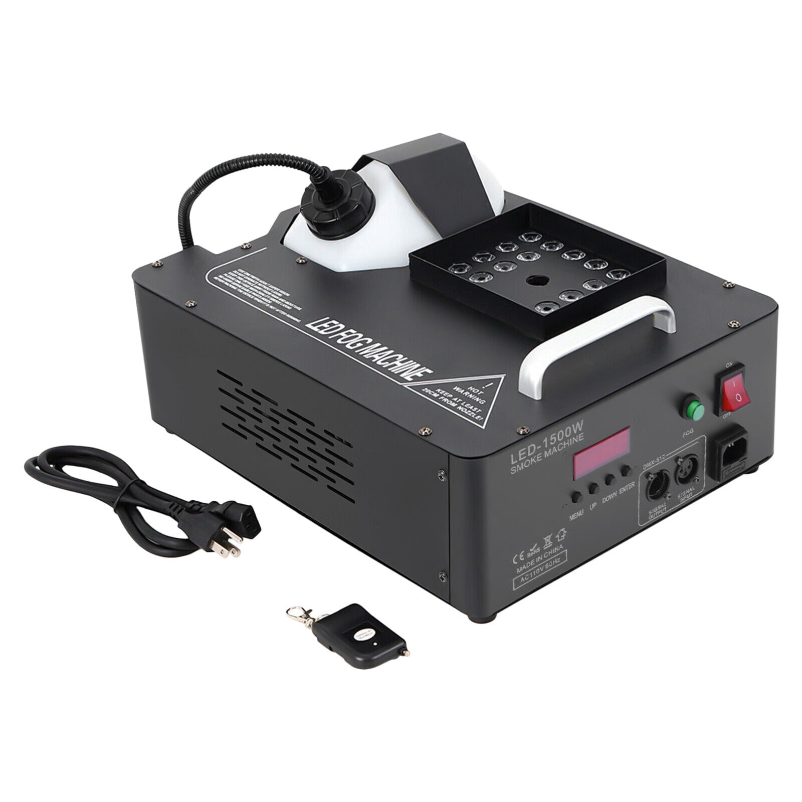 1500W Fog Smoke Machine 16.54*12.6*9.45 in with Large Capacity Oil Tank for Creating a Boisterous Atmosphere of Wildness