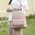 thumbnail image 4 of MKF Collection Dimitria Women Backpack, Quilted and Smooth Bookbag Purse Handbag Fashion Travel Daypack Bag by Mia K - Sand Beige, 4 of 8