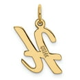 thumbnail image 3 of 14k Yellow Gold Medium Script Letter H Initial Charm Pendant, 3 of 4