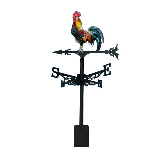 1pc Iron Rooster Wind Vane - Colorful Garden Art, Weathercock for Farm Yard & Outdoor Decor, Ideal for Patio, Lawn, Greenhouse, Barn, Rooster Decor