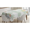 thumbnail image 1 of Ghost Tablecloth, Funny Chubby Characters with Different Elements in Green and Orange Pastel Shades, Rectangular Table Cover for Dining Room Kitchen, 60 X 84 Inches, Multicolor, by Ambesonne, 1 of 3