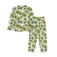 thumbnail image 2 of Goofa Green Hawaii Palms Printed Women’s 2 Piece Pajama Set Super,Pajamas Women's Long Sleeve Sleepwear Soft Button Down Loungewear Pjs Lounge Set Nightwear-Small, 2 of 9