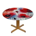 thumbnail image 3 of WYYP Poppies Poppies Round Tablecloth Washable for Home Kitchen Outdoor Decoration 100% Polyester Fiber White, 3 of 8