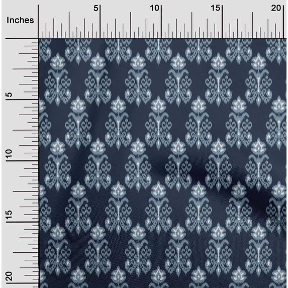 oneOone Cotton Silk Fabric Floral Ikat Decor Fabric Printed BTY 42 Inch Wide