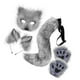 thumbnail image 3 of Conjunto de máscara y cola, lindo disfraz de Halloween, conjunto de guantes de cola de animal para Gris oscuro, 3 of 9
