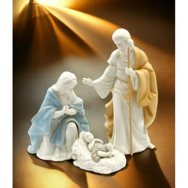 Porcelain Nativity Set of 3 Joseph Mary Baby Jesus Home Gift