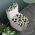 thumbnail image 2 of FORUDESIGNS Flower Cow Print 2 Pcs Toilet Lid Covers Set, Machine Washable Seat Covers, Bathroom Stretch Adjustable Toilet Lid Seat Protector Cover with Elastic Bottom, 2 of 8