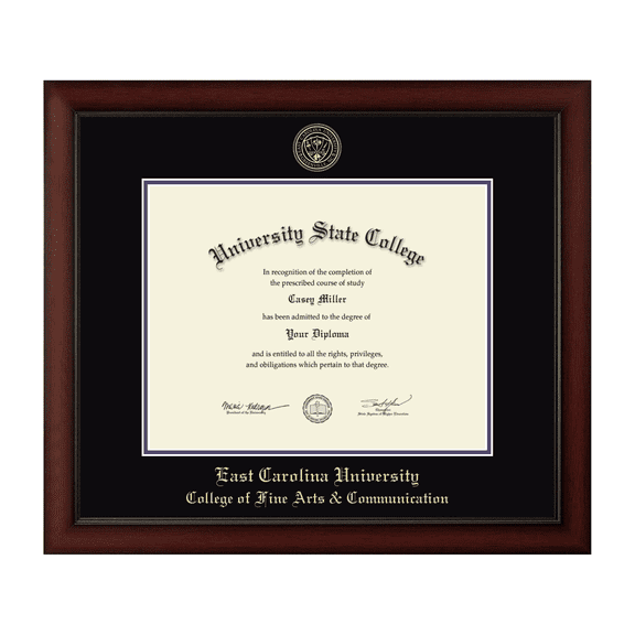 Framerly - ECU Communication Diploma Frame with Black and Purple Mat