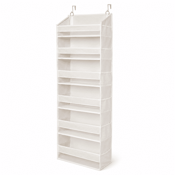 PLERISE Over The Door Organizer with 5 Large Pockets & 10 Side Pockets, Hanging Storage for Bedroom, Bathroom, Pantry, Nursery, Beige