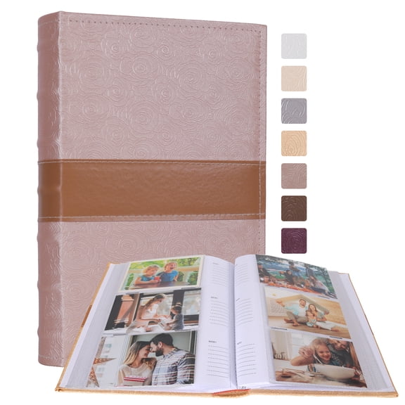 RECUTMS Photo Albums 4x6 Pictures 300 Pockets Photo Book with Memo Areas PU Leather Cover Picture Album for Wedding Anniversary Graduation Travel (Light Brown)