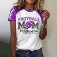 thumbnail image 2 of Trendfront Womens Football Mom Graphic T Shirts Crewneck Short Raglan Sleeve Sparkle Sports Casual Tee Tops, 2 of 5