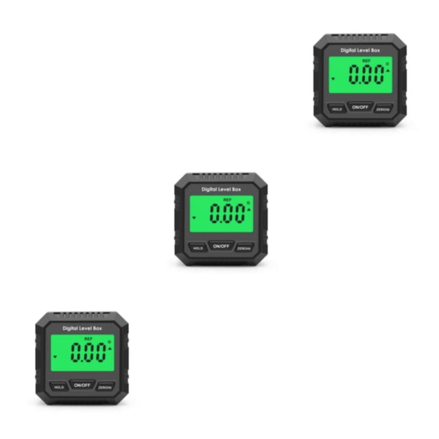 kurtrusly Digital Level Box Protractor LCD 490° Levels Gauge Bevel Gauges High Precision Backlight Universal Angle Protractors Black/Type 1 3Set