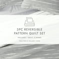 thumbnail image 7 of Noble Linens Light Gray 3 Piece Horizon Lines Reversible Microfiber Quilt Set, King / CalKing, 7 of 7