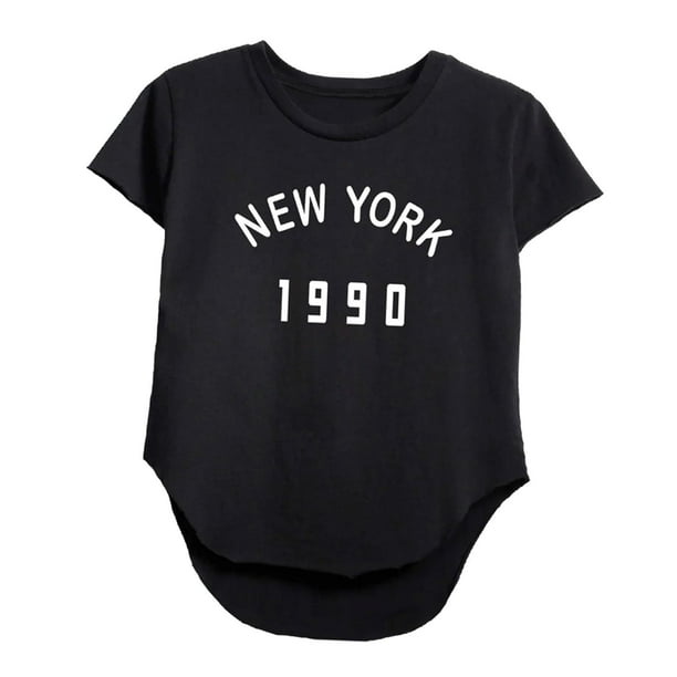 Tops tipo tunica para mujer camiseta de manga corta ropa negra para mujer camiseta basica Tops de verano para el trabajo ropa diaria deportes para caminar Negro Yinane Camisetas de manga corta