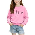 thumbnail image 2 of Girls Valentine Shirt Pink Heart Print Long Sleeve Crewneck | Kids Valentine Sweatshirt | Kids to Youth Valentine's Day Top & Gift,Size 9-10 T, 2 of 6