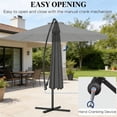 thumbnail image 4 of 10ft Large Patio Umbrella with Base, Outdoor Offset Cantilever Umbrella with Crank Handle, UV Water Resistant Adjustable Tilt Heavy Duty Metal Frame for Garden Backyard Terrace, Gray  RLB, 4 of 6