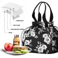 thumbnail image 4 of Pioneer Flower Floral Print Pattern Drawstring Lunch Bag Women - Drawstring Lunch Bag Insulated for Work Office - Stain-Resistant Large Lunchbags for Women with Multi-Pockets, 4 of 6