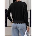 thumbnail image 4 of BTFBM Fall Long Sleeve Sweaters for Women | V Neck,Drop Shoulders,Scallop Edges,Lightweight Knit Sweaters Top,Daily Wear,Holiday,Christmas,Winter Clothing, 4 of 9