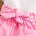 thumbnail image 5 of KPOPLK Toddler Baby Girl Summer Clothes Funny Print Short Sleeve Top Short Casual Outfit 3 6 12 18 Month 2T 3T 4T(6-9 Months,Pink), 5 of 9