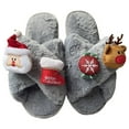 thumbnail image 4 of Yindaity Plush Slippers for Women Women's Fuzzy Slippers Suede Leather Mini Boots Mens Fur Lining Winter Mules Cozy Warm Shoes for Indoor Outdoor(Grey,15.99), 4 of 4