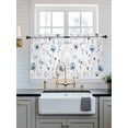 thumbnail image 2 of Blue Floral Spring Tier Curtains 24 Inch Length, Sheer Curtains for Bedroom Living Room Window Farmhouse Poppy Botanical Rod Pocket Voile Drapes Kitchen Curtains Small Half Window 27.5"x24" 2 Panels, 2 of 6