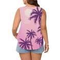 thumbnail image 4 of GIPQJK Plus Size Sleeveless Tank Tops for Women Crew Neck Sleeveless Shirts Casual Soild Color Beach Blouse Fashion Sleeveless Tops Vest T-Shirt,Light pink 4XL, 4 of 5
