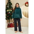 thumbnail image 4 of U2SKIIN Womens Ultra Soft Plush Plaid Pajamas Set Fluffy Loungewear Fuzzy Pjs for Women Cozy Sleepwear Warm Pullover（Dark Green+Blue Green Plaid, M）, 4 of 5