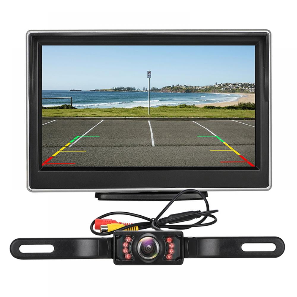 5" Car TFT LCD HD Monitor 12 LED Rear View Camera Backup Parking Night Vision 