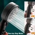 thumbnail image 4 of 5 Mode Adjustable High Pressure Shower One-key Stop Water Massage Shower Head Water Saving Black Shower Bathroom Accessories (Black Holder), 4 of 7