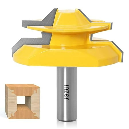 

45 Degree Lock Miter Router Bit 1/2 Inch Shank.Woodworking Tools Joint Router Bits，Wood Milling Cutter Glue Joint Tools Set (1/2inch Shank 2-3/4 )