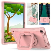 Dteck Galaxy Tab A7 10.4" 2020 Case (SM-T500/ T505/ T507), 3 in 1 Hybrid Rugged Shockproof Handle Kickstand Case with Shoulder Strap for 2020 10.4-Inch Galaxy Tab A7 Tablet, Rosegold