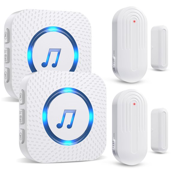 Timbre de puerta SanJie con sensor de contacto abierto, alarma, 500 m, 26 campanillas