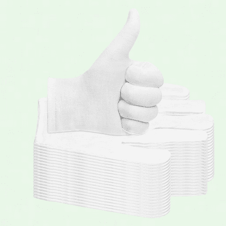 20 Pairs Cotton Gloves for Dry Hands, White Cotton Gloves for Eczema, Moisturizing & Jewelry Inspection, Medium Size
