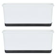 thumbnail image 4 of Colaxi 2Pcs Window Box Planter Flower Pot with Drainage Holes with Absorbent Cotton Rope Versatile Accessories for Home Porch Sturdy White, 4 of 8