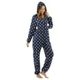 thumbnail image 3 of Defitshape Women's Long Sleeve Onesies Pajamas Fleece Fuzzy Hoodie Flannel Pj Printed Zip Up Cute Winter Thermal Hooded One Piece Sleepwear Warm Royal Blue Small, 3 of 5