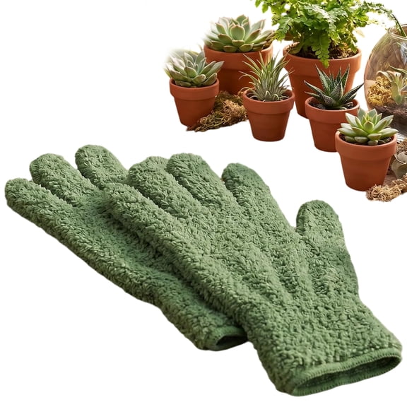 Microfiber Gloves for Plants Dusting, Reusable Cleaning Gloves Dusters for Mittens House Furniture Cars Blinds Dusting