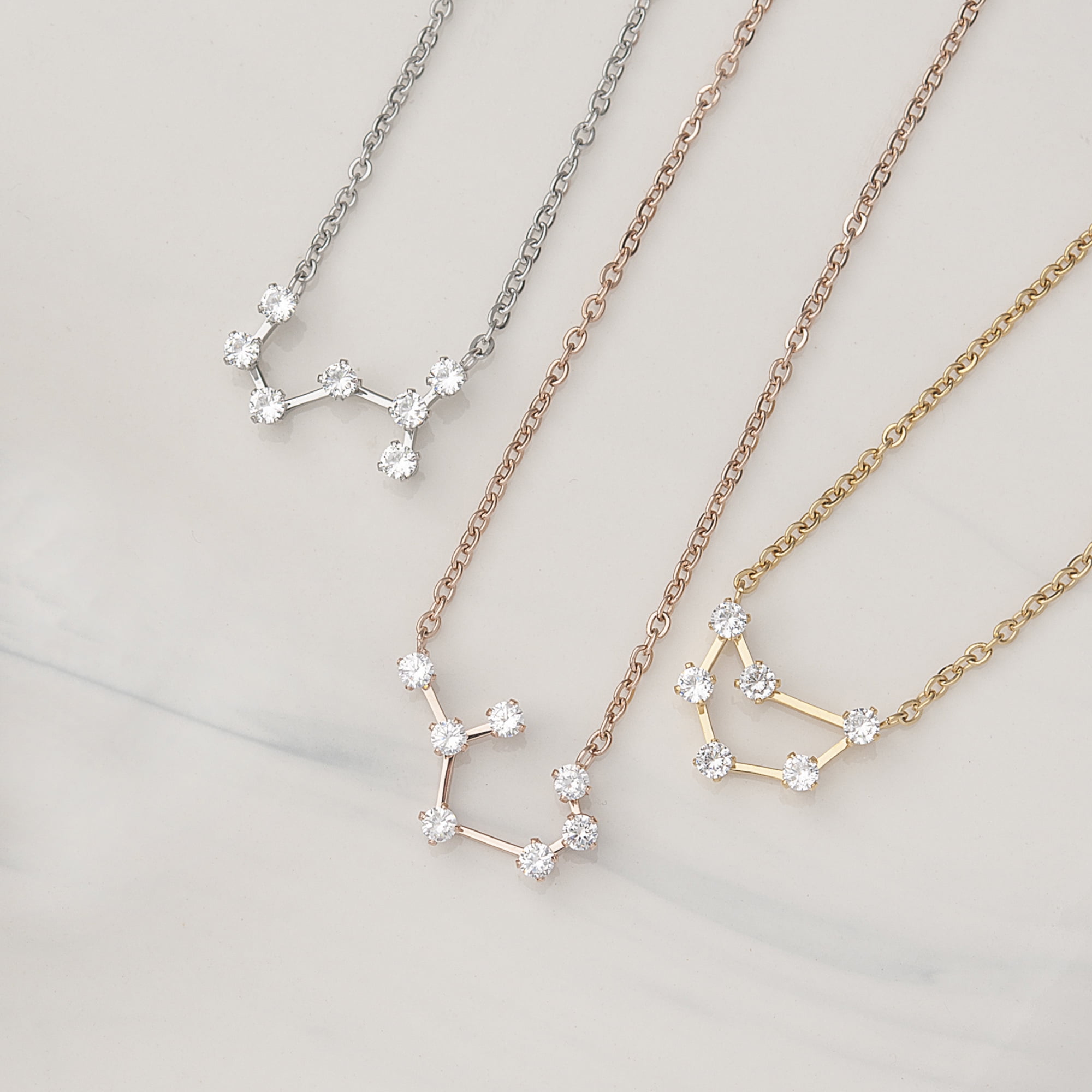 Anavia Zodiac Necklace Birthday Gifts for Girlfriend - Stainless Steel Zodiac Constellation Crystal Necklace - Zodiac Dainty Jewelry for Women [Silver, Scorpio]