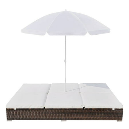 2019 New Adjustable Rattan Chaise Lounge Bed Poolside Couch Patio Beach Furniture Outdoor Sun