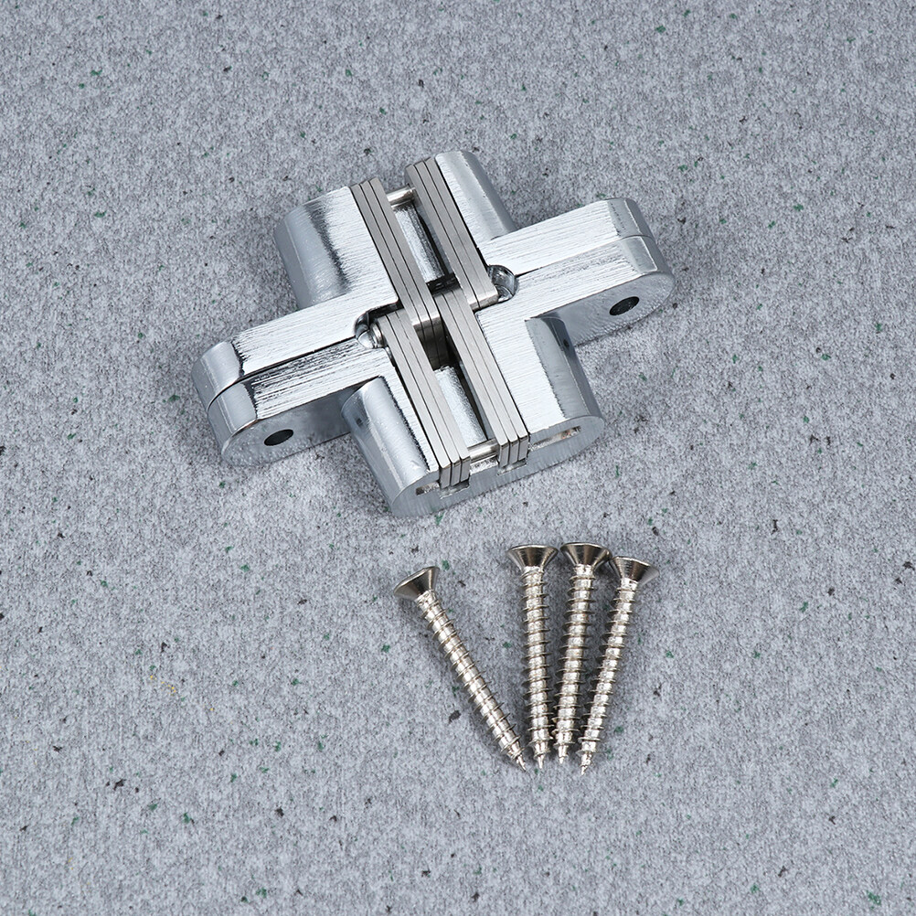 2Pcs 304 Stainless Steel Cross Concealed Hinge Highgrade Concealed