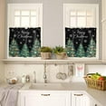 thumbnail image 6 of Christmas Black Kitchen Curtains and Valances Set, Rod Pocket Curtains Tier Farmhouse Window Curtains 36 Inch Length, Xmas Pine Trees Snowflake Winter 3 Piece Kitchen Curtains Set, 6 of 6