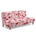 thumbnail image 3 of SCRAWLGOD Rabbit Love Heart Print Sofa Slipcover Without Armrest for Valentine's Day Stretch Soft Couch Slipcover Washable Non Slip Sofa Cover, 3 of 9