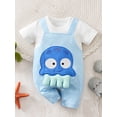 thumbnail image 4 of HWJAD Baby Boys Girls Rompers Short Sleeve Cotton Toddler Octopus Jumpsuit Summer Baby Clothes One-Piece Outfit, 4 of 5