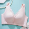 thumbnail image 2 of biudgviw No Underwire Bras for Women Wireless Lace V Neck High Support Push up Bras Front Trim Comfort Full Coverage Bras, 2 of 4