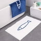 thumbnail image 4 of Yuarrent Alfombra de baño de felpa fácil de limpiar, moderna, para baño elegante, alfombra de ducha antideslizante de amplia aplicación Decoración del hogar blanco y azul, 4 of 6