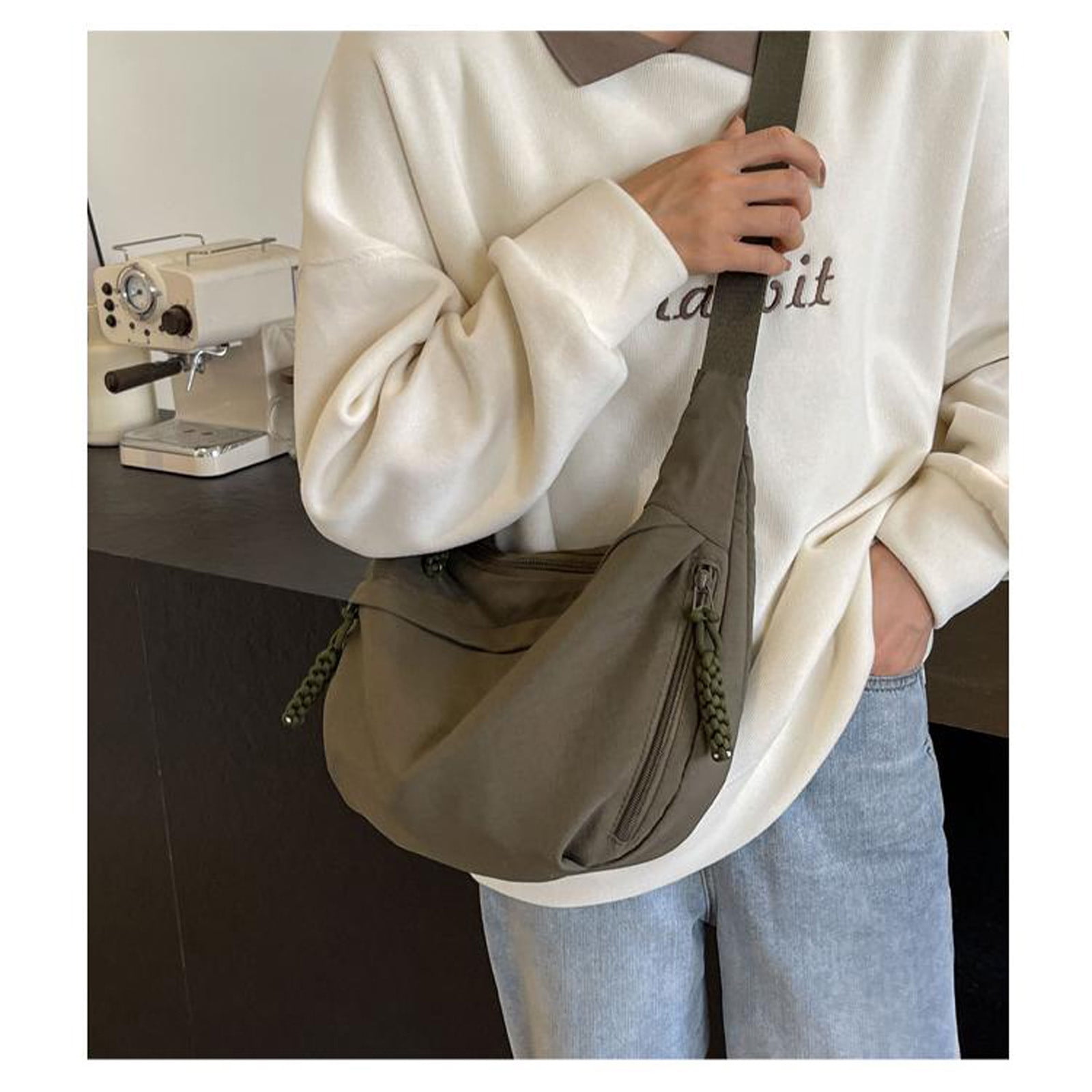 Blukids Hobo Bag for Women Men Students Crescent Shoulder